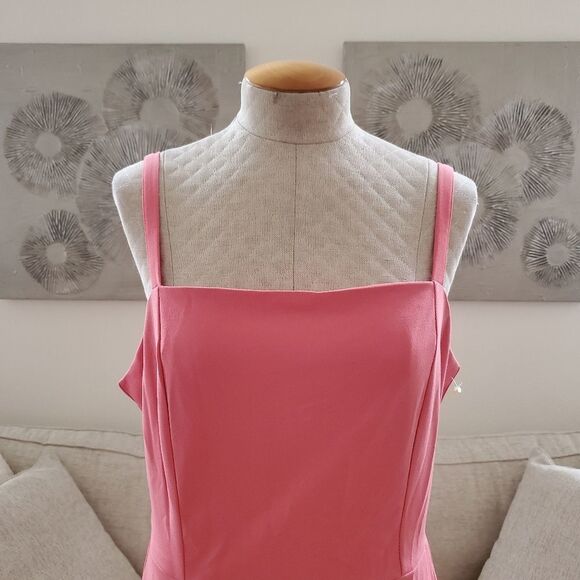 Bebe Coral Cascading Ruffle Front Tank Dress size 12- NEW - Picture 3 of 11